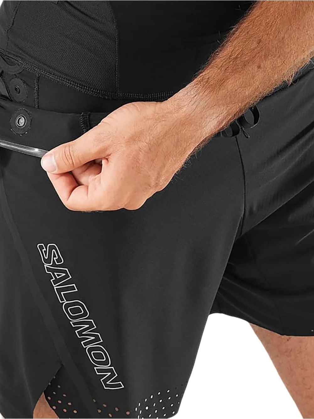 black Salomon S/Lab 2-in-1 shorts